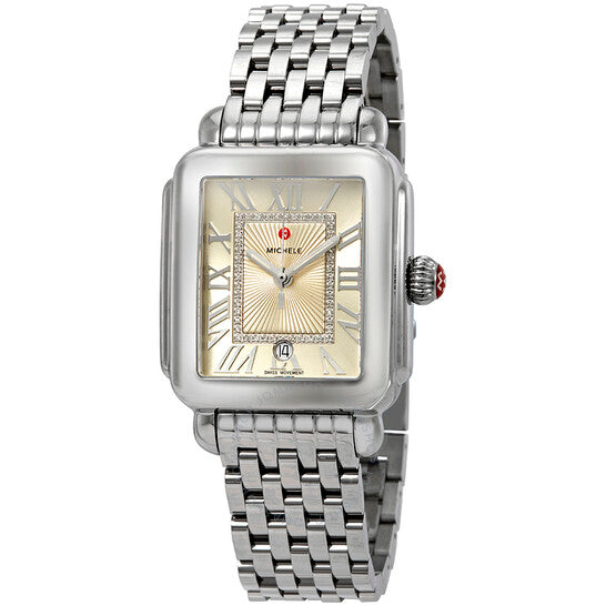 Michele, Deco Madison Champagne Sunray Dial Ladies Watch