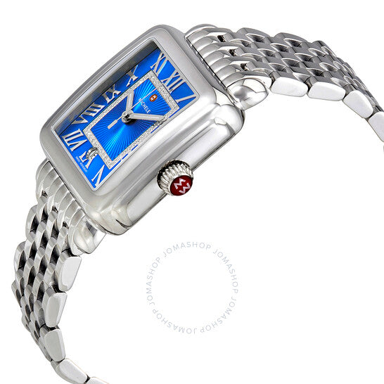 Michele, Deco Madison Cobalt Dial Diamond Ladies Watch