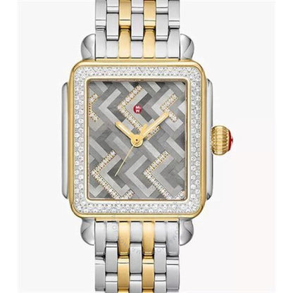 Michele, Deco Madison Quartz Diamond Grey Dial Ladies Watch