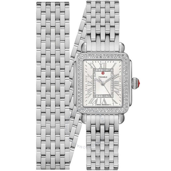 Michele, Deco Madison Quartz Diamond Silver Dial Ladies Watch
