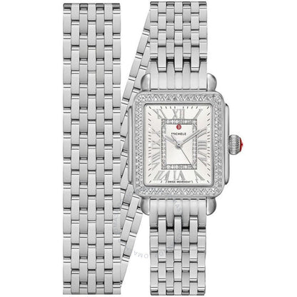 Michele, Deco Madison Quartz Diamond Silver Dial Ladies Watch