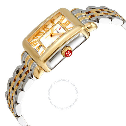 Michele, Deco Madison Quartz Silver Dial Two-tone Ladies Watch
