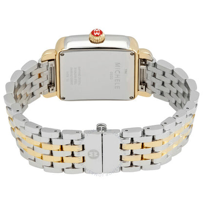 Michele, Deco Madison Quartz Silver Dial Two-tone Ladies Watch