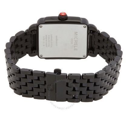 Michele, Deco Mid Quartz Black Dial Ladies Watch