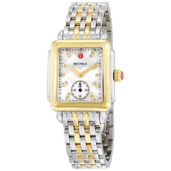 Michele, Deco Mother of Pearl Dial Two-tone Ladies Watch