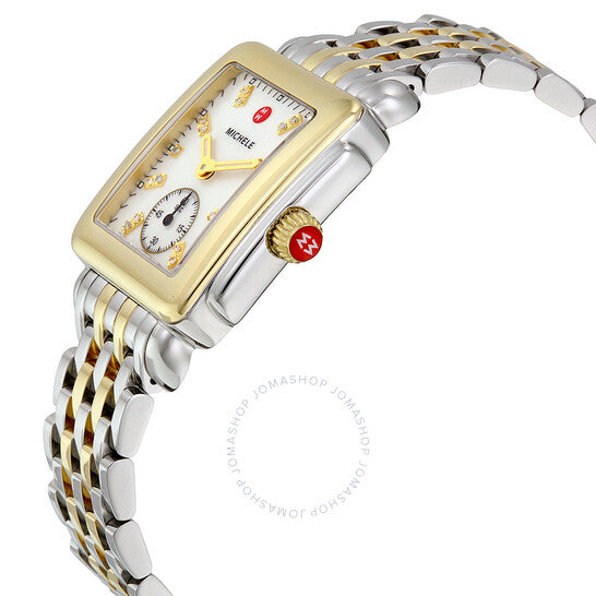Michele, Deco Mother of Pearl Dial Two-tone Ladies Watch