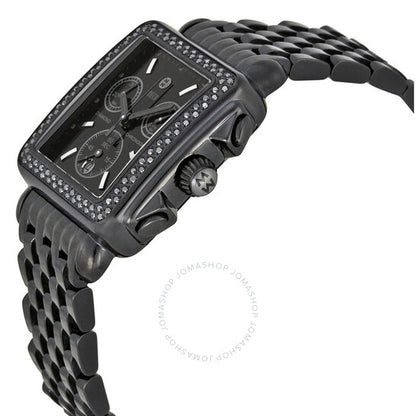 Michele, Deco Noir Diamond Black Ion-plated Ladies Watch