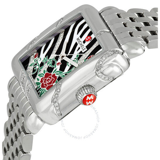 Michele, Deco Safari Zebra Rose Ladies Watch