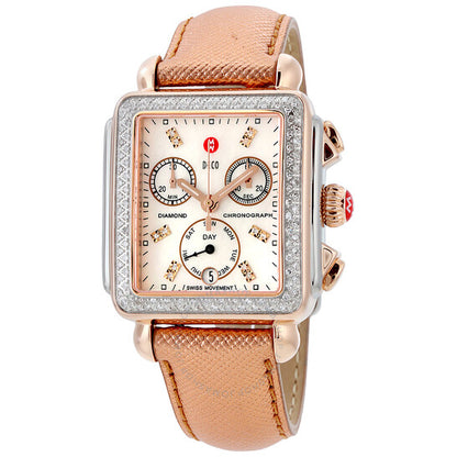 Michele, Deco Signature Chronograph Diamond Ladies Watch