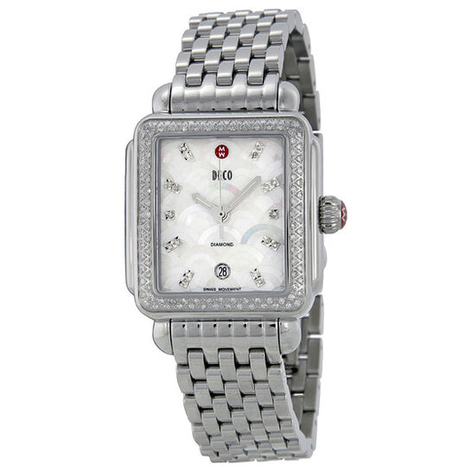 Michele, Deco Signature Mother of Pearl Stainless Steel Ladies Watch