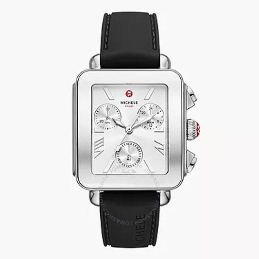 ساعة ميشيل ديكو سبورت كرونوغراف كوارتز بمينا فضية للسيدات