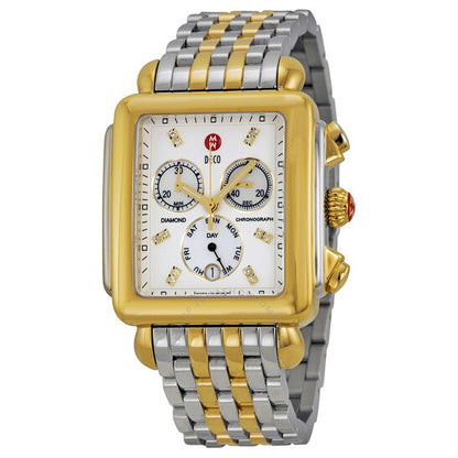 Michele, Deco XL Day Two-Tone Stainless Steel Ladies Watch