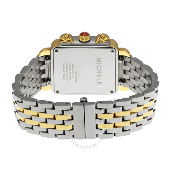 Michele, Deco XL Day Two-Tone Stainless Steel Ladies Watch