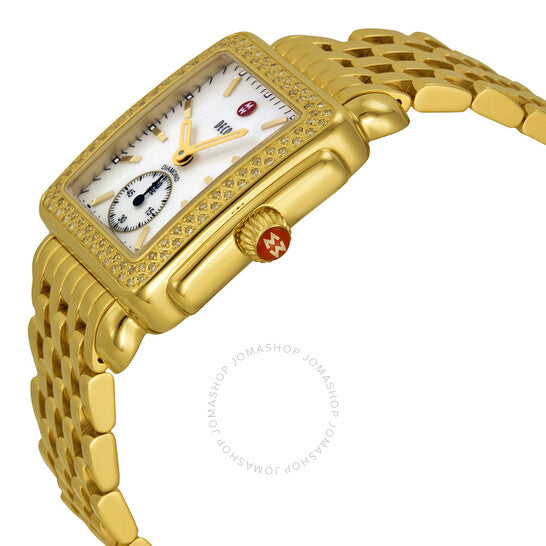 Michele, Deco-16 Mother of Pearl Dial Diamond Ladies Watch