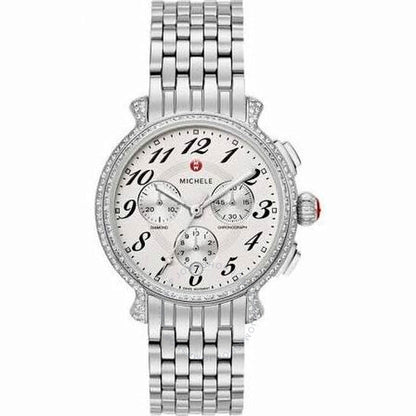 Michele, Extreem Fluette Chronograph Silver White Dial Ladies Watch