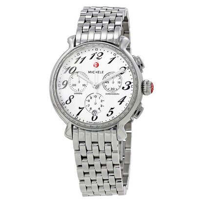 Michele, Fluette Diamond Chronograph Stainless Steel Ladies Watch