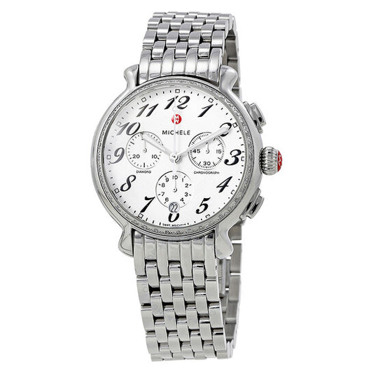 Michele, Fluette Diamond Chronograph Stainless Steel Ladies Watch