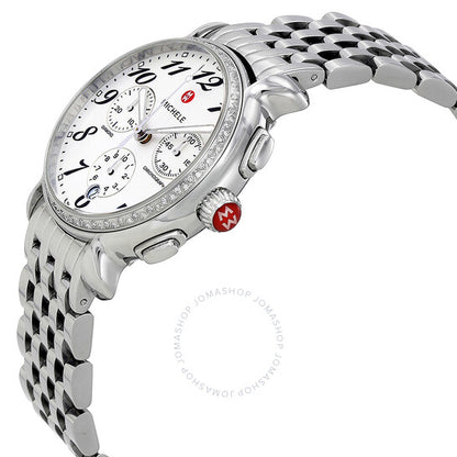 Michele, Fluette Diamond Chronograph Stainless Steel Ladies Watch