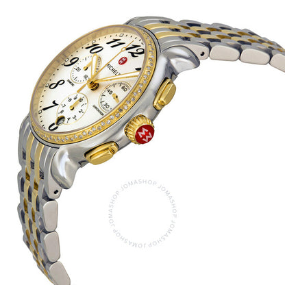 Michele, Fluette Silver White Dial Two-tone Ladies Watch