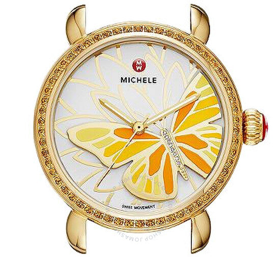 Michele, Garden Party White Dial Ladies Watch (No Strap)