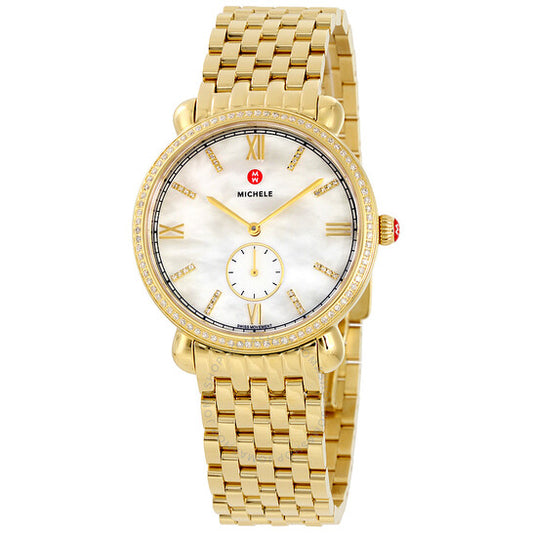Michele, Gracile Diamond Mother of Pearl Dial Ladies Watch