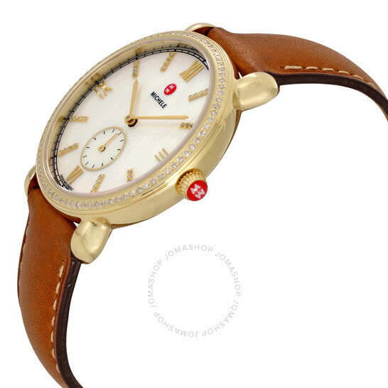 Michele, Gracile Diamond Mother of Pearl Dial Ladies Watch