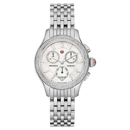 Michele, Jetway Mother Of Pearl Dial Ladies Chronograph Watch