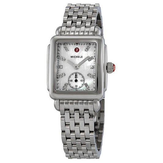 Michele, Ladies Deco 16 Mother of Pearl Diamond Dial Watch