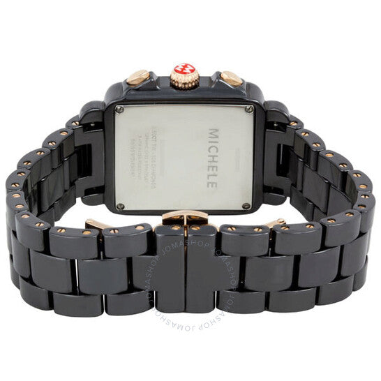 Michele, Ladies Deco Black Ceramic Watch