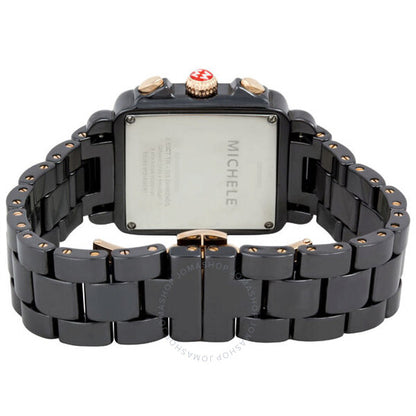 Michele, Ladies Deco Black Ceramic Watch