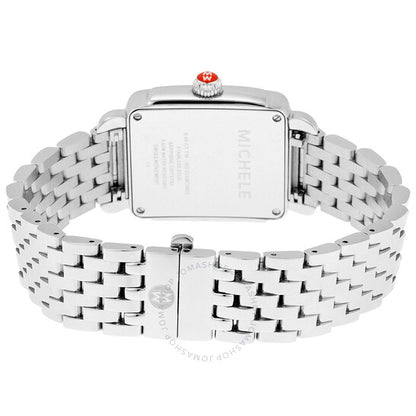 Michele, Ladies Deco-16 Mother of Pearl Dial Steel Watch