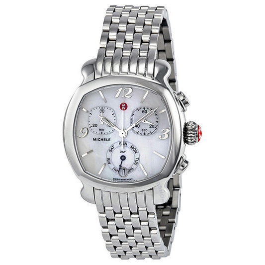Michele, Lilou Chronograph Mother of Pearl Dial Stainless Steel Ladies Watch