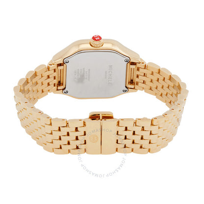 ساعة ميشيل ميجي كوارتز نسائية بمينا وردية مرصعة بالألماس