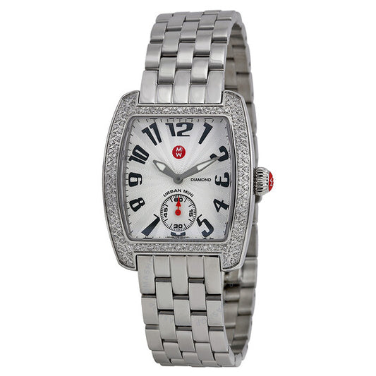 Michele, Mini Urban Diamond Steel Ladies Watch