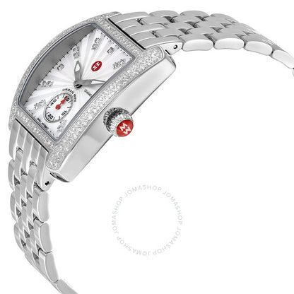 Michele, Mini Urban Silver Diamond Dial Ladies Watch