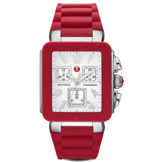 ميشيل، ساعة بارك جيلي بينز النسائية كرونوغراف بمينا أبيض مطلي بالمينا