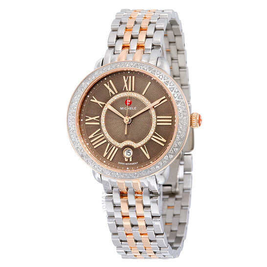 Michele, Serein 16 Diamond Cocoa Diamond Dial Ladies Watch