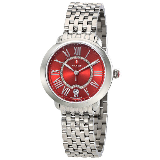 Michele, Serein 16 Red Diamond-set Dial Ladies Watch