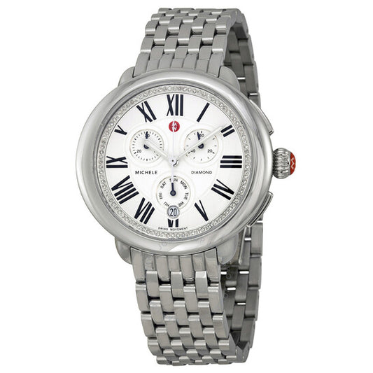 Michele, Serein Chronograph Diamond Stainless Steel Ladies Watch