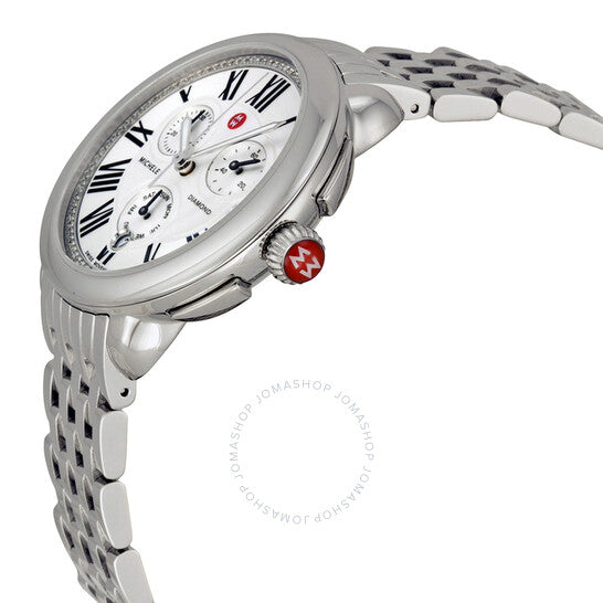 Michele, Serein Chronograph Diamond Stainless Steel Ladies Watch