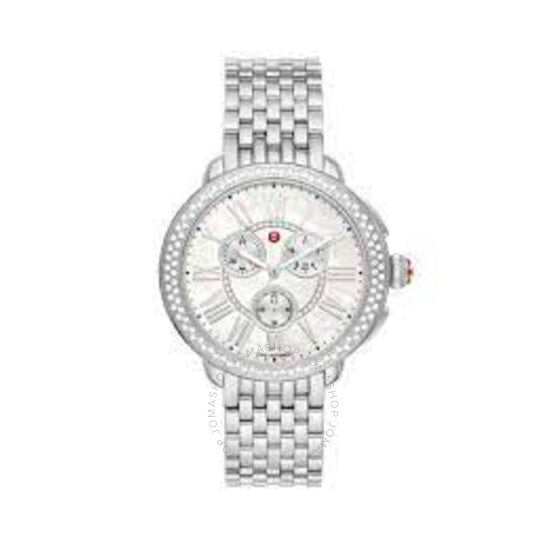 Michele, Serein Chronograph Quartz Diamond Silver Dial Ladies Watch
