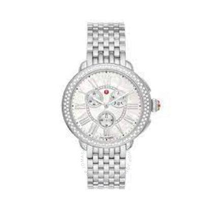 Michele, Serein Chronograph Quartz Diamond Silver Dial Ladies Watch