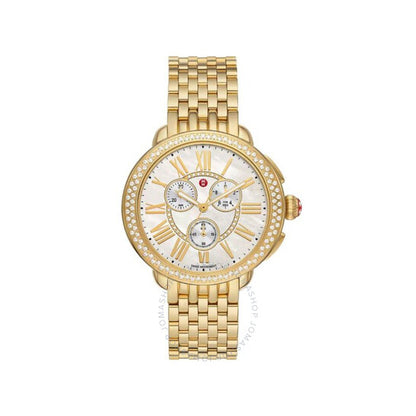 ميشيل سيرين ساعة نسائية كرونوغراف كوارتز بمينا فضي