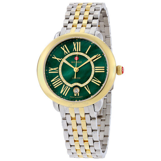 Michele, Serein Green Mother of Pearl Dial Ladies Watch