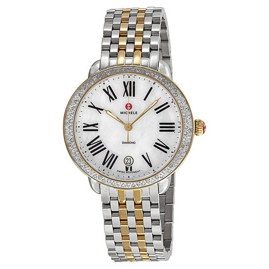 Michele, Serein Mother of Pearl Dial Two-tone Ladies Watch