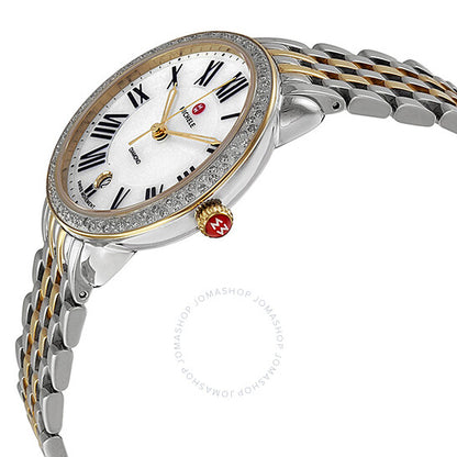Michele, Serein Mother of Pearl Dial Two-tone Ladies Watch