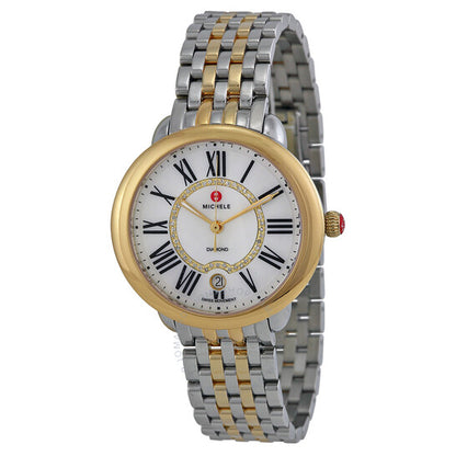 Michele, Serein Mother of Pearl Dial Two-tone Ladies Watch