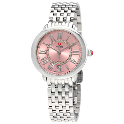 Michele, Serein Pink Dial Diamond Ladies Watch