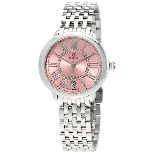 Michele, Serein Pink Dial Diamond Ladies Watch