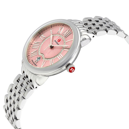 Michele, Serein Pink Dial Diamond Ladies Watch